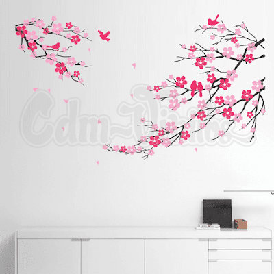 vinilo rama flor cerezo arbol sakura blossoms